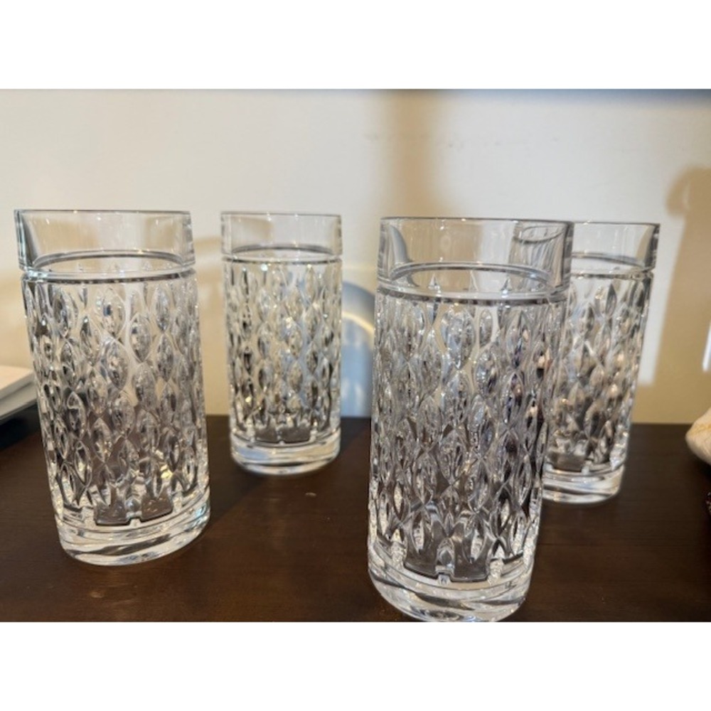 Ralph Lauren Aston Lead Crystal Highball Glasses Set of 4 Discontinued RLL